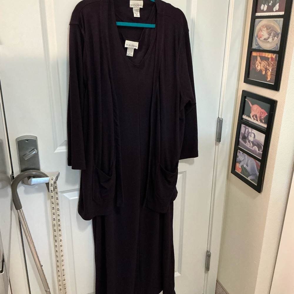 2X dress and cardigan, good for TALL.